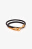 Hermès Gold Plated/Black Metal/Leather Jumbo H Double Tour Bracelet