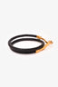 Hermès Gold Plated/Black Metal/Leather Jumbo H Double Tour Bracelet
