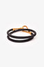 Hermès Gold Plated/Black Metal/Leather Jumbo H Double Tour Bracelet