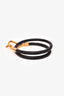 Hermès Gold Plated/Black Metal/Leather Jumbo H Double Tour Bracelet