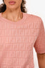 Fendi Pink Cotton FF Logo T-Shirt Size 44