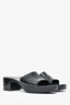 Gucci Black Rubber Logo Heeled Sandals Size 38