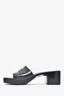 Gucci Black Rubber Logo Heeled Sandals Size 38