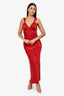 Reformation Maroon Silk Slip Maxi Dress Size M