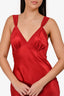 Reformation Maroon Silk Slip Maxi Dress Size M