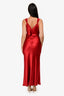Reformation Maroon Silk Slip Maxi Dress Size M