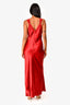 Reformation Maroon Silk Slip Maxi Dress Size M
