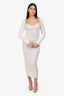 Dissh White Knit Sweetheart Neckline Maxi Dress Size 8