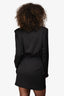 Misha Black Satin Wrap Shoulder Padded Mini Dress Size 6