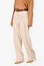 Dissh Greige Wide Leg Pleated Trousers Size 6