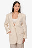 L'Academie Cream Single Breasted Oversized Blazer Size S