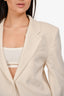 L'Academie Cream Single Breasted Oversized Blazer Size S