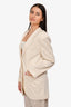 L'Academie Cream Single Breasted Oversized Blazer Size S