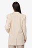 L'Academie Cream Single Breasted Oversized Blazer Size S