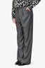 Reformation Grey Pinstripe Wide Leg Trousers Size 8