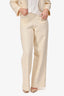 Sandro Cream Tweed Pearl Trimmed Trousers Size 38