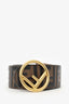 Fendi Brown Leather FF Embossed Belt Size 65/25.5