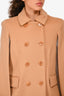 Maje Brown Wool Double Breasted Cape Jacket Size 36