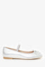 Stuart Weitzman Silver Leather 'Gabby' Ballet Flats Size 36