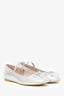 Stuart Weitzman Silver Leather 'Gabby' Ballet Flats Size 36