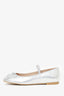 Stuart Weitzman Silver Leather 'Gabby' Ballet Flats Size 36