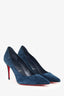 Christian Louboutin Blue Suede 'Kate 85' Heels Size 37.5