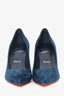 Christian Louboutin Blue Suede 'Kate 85' Heels Size 37.5