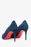 Christian Louboutin Blue Suede 'Kate 85' Heels Size 37.5