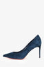 Christian Louboutin Blue Suede 'Kate 85' Heels Size 37.5