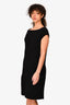 Pre-Loved Chanel™ Black Wool CC Midi Sleeveless Dress Size 42