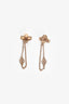 Louis Vuitton Gold Tone LV 'Petit Louis' Earrings