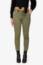 Paige Military Green Denim Romy Crop Legged Jeans Size 27