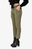 Paige Military Green Denim Romy Crop Legged Jeans Size 27