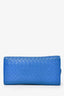 Bottega Veneta Blue Leather Intrecciato Long Wallet (As Is)