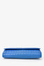 Bottega Veneta Blue Leather Intrecciato Long Wallet (As Is)
