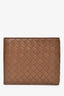 Bottega Veneta Brown Leather Intrecciato Bifold Wallet