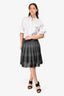 Sportmax Black Check Silk Skirt Size 8