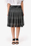Sportmax Black Check Silk Skirt Size 8