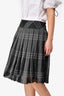 Sportmax Black Check Silk Skirt Size 8