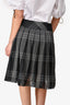 Sportmax Black Check Silk Skirt Size 8