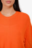 Stella McCartney Orange Wool Crewneck Ribbed Sweater Size 46