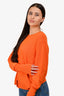Stella McCartney Orange Wool Crewneck Ribbed Sweater Size 46