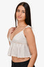 For Love & Lemons White Cropped Tank Top Size S