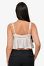 For Love & Lemons White Cropped Tank Top Size S