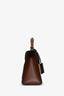 Gucci Brown Leather/Coated Canvas GG Supreme Top Handle Bag