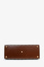 Gucci Brown Leather/Coated Canvas GG Supreme Top Handle Bag