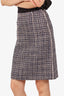 Prada Navy/White Tweed Midi Skirt Size 38