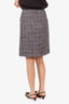 Prada Navy/White Tweed Midi Skirt Size 38