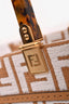 Fendi Brown/ White Leather/Canvas FF Zucca Sunshine Shopping Tote With Strap
