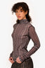 Nanushka Black/White Logo Sheer Turtleneck Top Size L